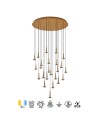 ANDROMEDA * Colgante Redondo 24xLED 5W 3000K W/T Cristal